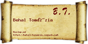 Behal Tomázia névjegykártya