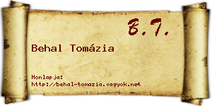 Behal Tomázia névjegykártya