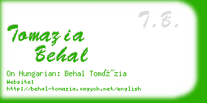 tomazia behal business card